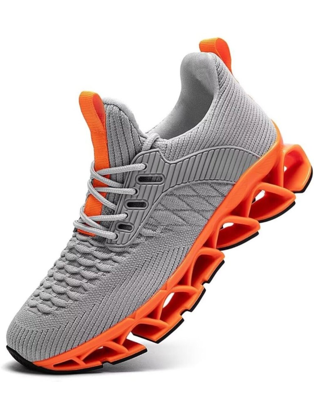 Men's Beige Orange Slip On Walking Running Casual Blade Tennis Sneakers Shoes